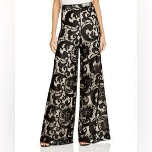 Alice + Olivia Lace Pattern Wide Leg Pants
